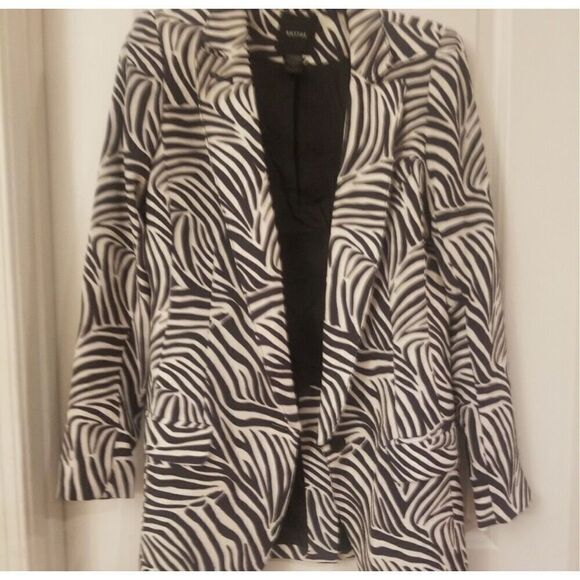 Smythe Zebra Print Long Peaked Lapel Blazer size 8 New without tags - Picture 2 of 8